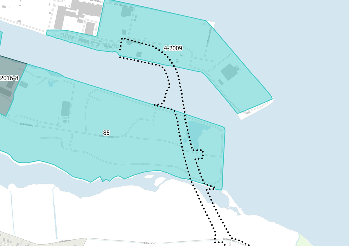 Oversigtskort over lokalplanområdet og eksisterende lokalplaner.
